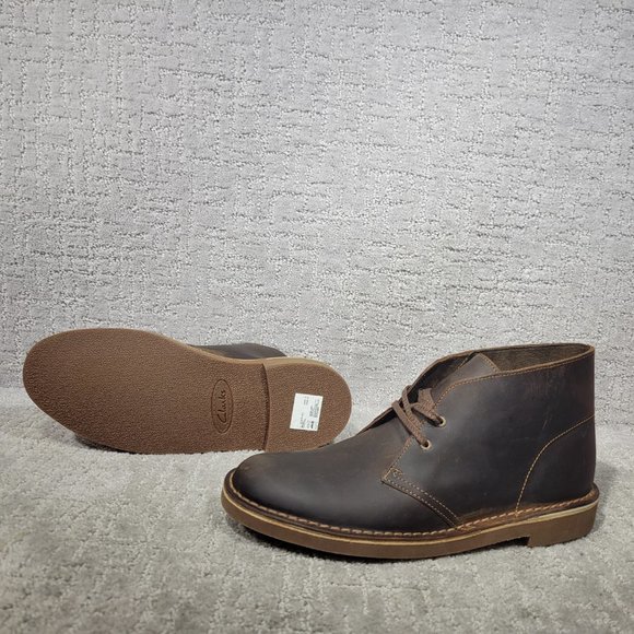 Clarks Bushacre 2 Beeswax Men's Size US 9.5 M Brown Leather lace Up Chukka Boots - Picture 7 of 11
